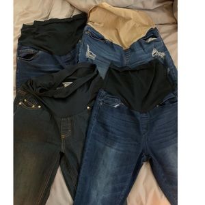 Bundle of maternity skinny jeans and jean shorts